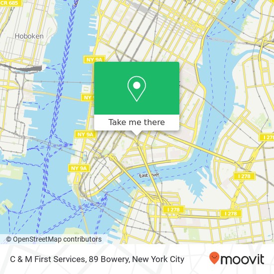 Mapa de C & M First Services, 89 Bowery