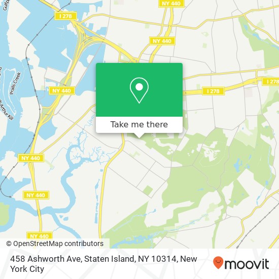 Mapa de 458 Ashworth Ave, Staten Island, NY 10314