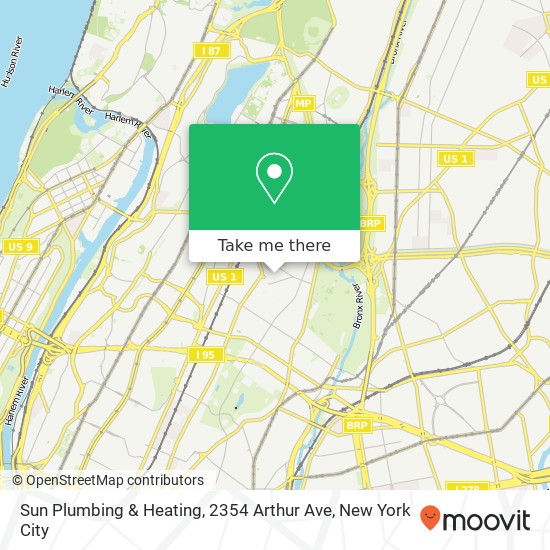 Mapa de Sun Plumbing & Heating, 2354 Arthur Ave