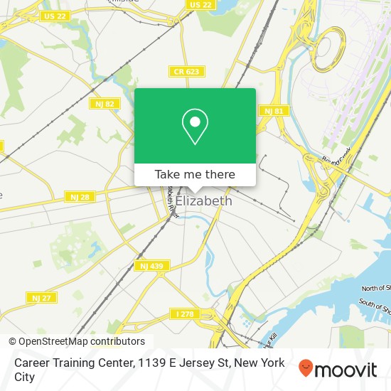 Mapa de Career Training Center, 1139 E Jersey St