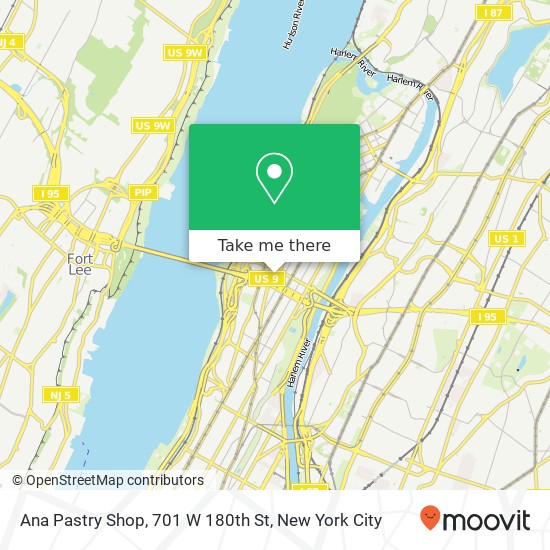 Mapa de Ana Pastry Shop, 701 W 180th St