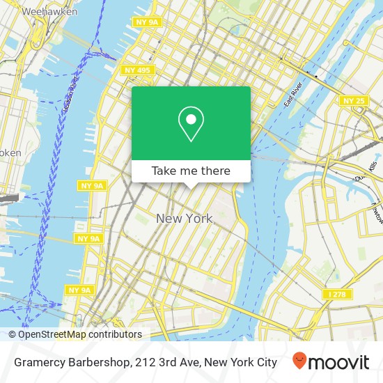 Mapa de Gramercy Barbershop, 212 3rd Ave