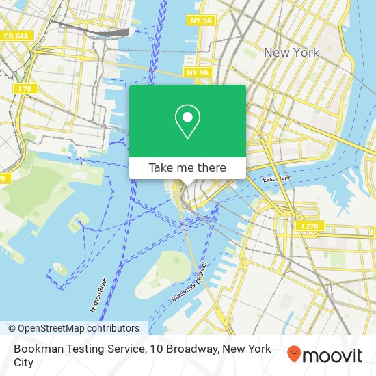 Bookman Testing Service, 10 Broadway map