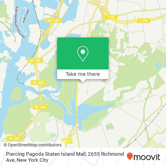 Mapa de Piercing Pagoda Staten Island Mall, 2655 Richmond Ave