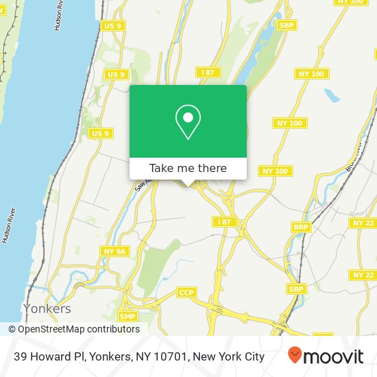 Mapa de 39 Howard Pl, Yonkers, NY 10701