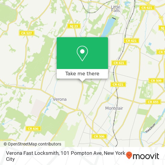 Mapa de Verona Fast Locksmith, 101 Pompton Ave