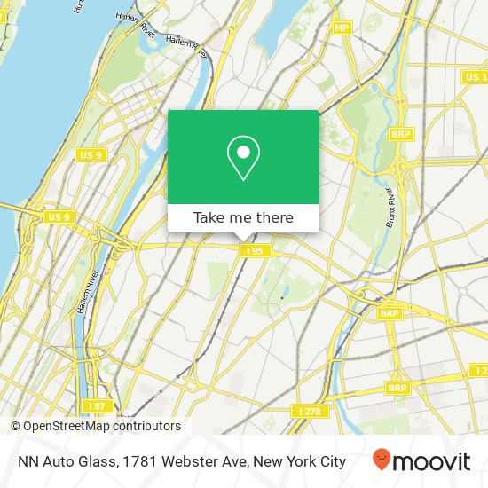 Mapa de NN Auto Glass, 1781 Webster Ave