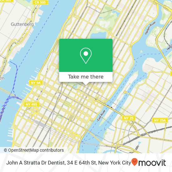 John A Stratta Dr Dentist, 34 E 64th St map