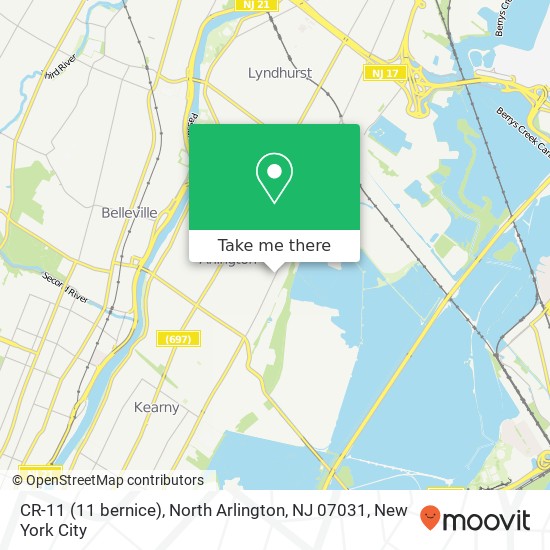 Mapa de CR-11 (11 bernice), North Arlington, NJ 07031