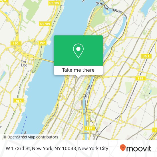 W 173rd St, New York, NY 10033 map