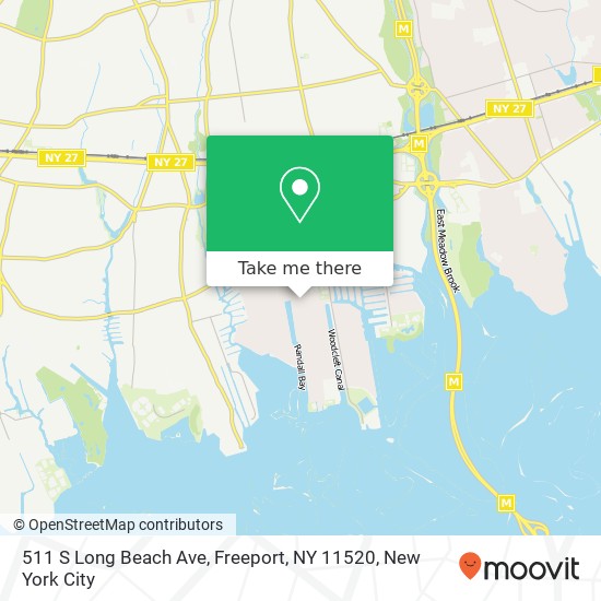 Mapa de 511 S Long Beach Ave, Freeport, NY 11520