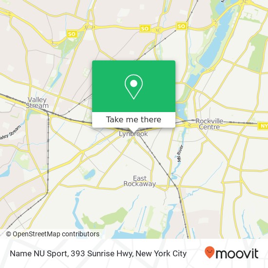 Mapa de Name NU Sport, 393 Sunrise Hwy