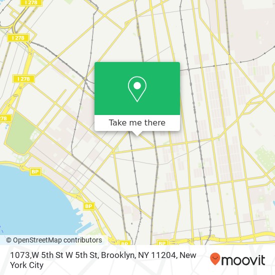 Mapa de 1073,W 5th St W 5th St, Brooklyn, NY 11204