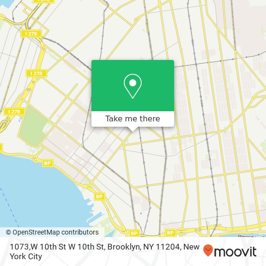 Mapa de 1073,W 10th St W 10th St, Brooklyn, NY 11204