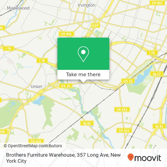 Mapa de Brothers Furniture Warehouse, 357 Long Ave