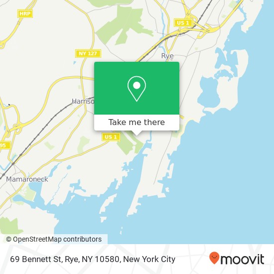 Mapa de 69 Bennett St, Rye, NY 10580