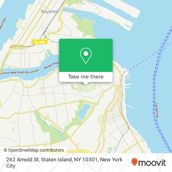 Mapa de 262 Arnold St, Staten Island, NY 10301