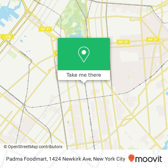 Mapa de Padma Foodmart, 1424 Newkirk Ave