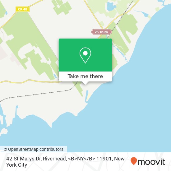 Mapa de 42 St Marys Dr, Riverhead, <B>NY< / B> 11901