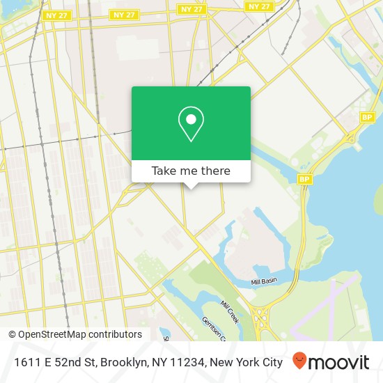 Mapa de 1611 E 52nd St, Brooklyn, NY 11234