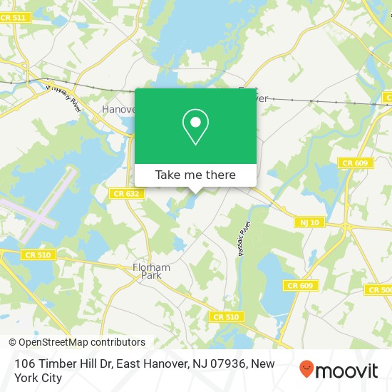 Mapa de 106 Timber Hill Dr, East Hanover, NJ 07936