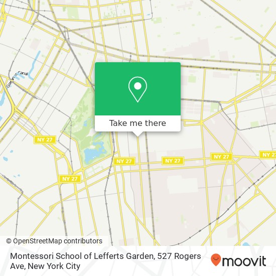 Mapa de Montessori School of Lefferts Garden, 527 Rogers Ave