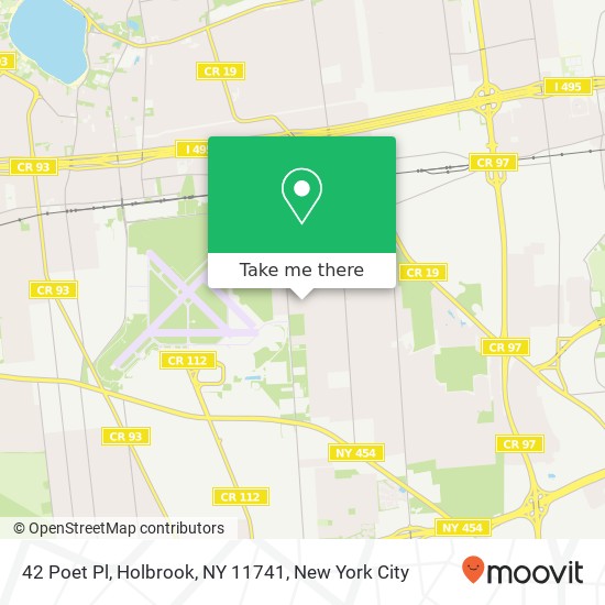 Mapa de 42 Poet Pl, Holbrook, NY 11741