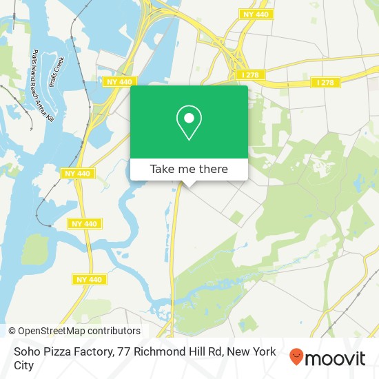 Mapa de Soho Pizza Factory, 77 Richmond Hill Rd