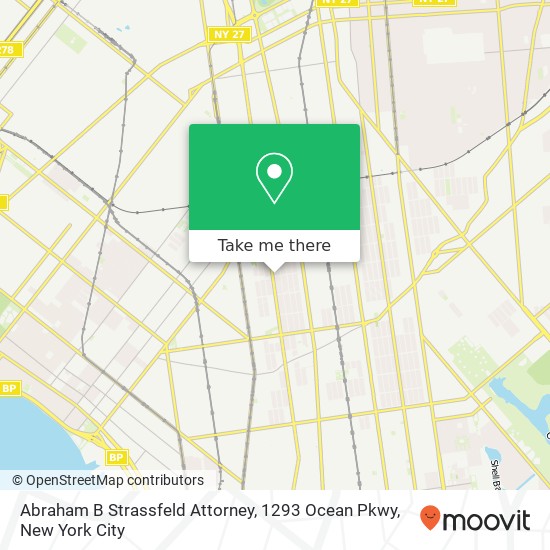 Abraham B Strassfeld Attorney, 1293 Ocean Pkwy map