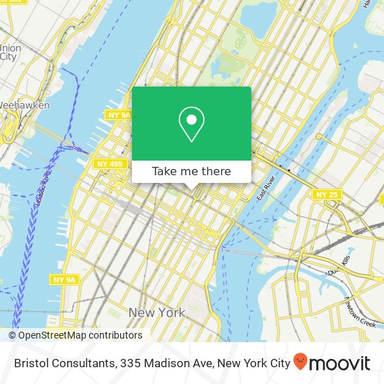 Mapa de Bristol Consultants, 335 Madison Ave