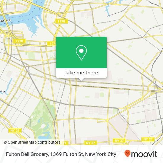 Mapa de Fulton Deli Grocery, 1369 Fulton St