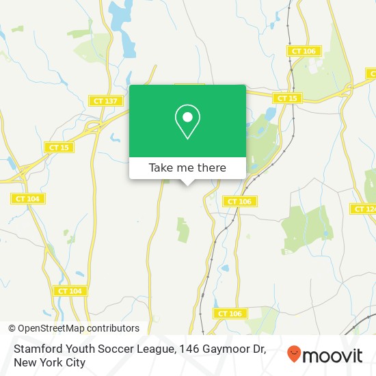 Mapa de Stamford Youth Soccer League, 146 Gaymoor Dr