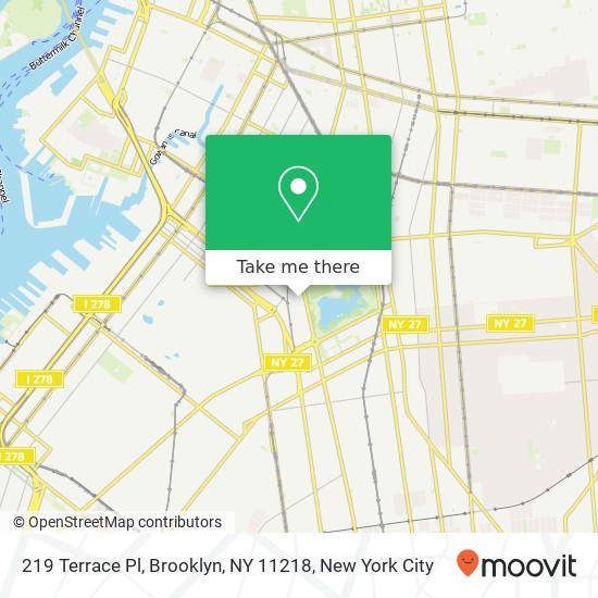 Mapa de 219 Terrace Pl, Brooklyn, NY 11218