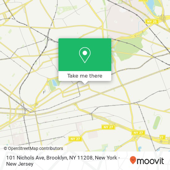 Mapa de 101 Nichols Ave, Brooklyn, NY 11208