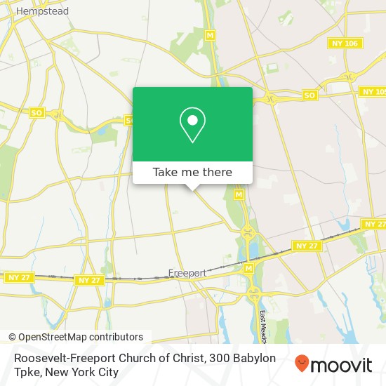 Mapa de Roosevelt-Freeport Church of Christ, 300 Babylon Tpke
