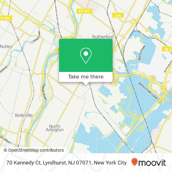 Mapa de 70 Kennedy Ct, Lyndhurst, NJ 07071