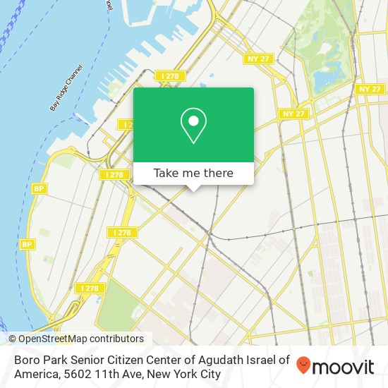 Mapa de Boro Park Senior Citizen Center of Agudath Israel of America, 5602 11th Ave