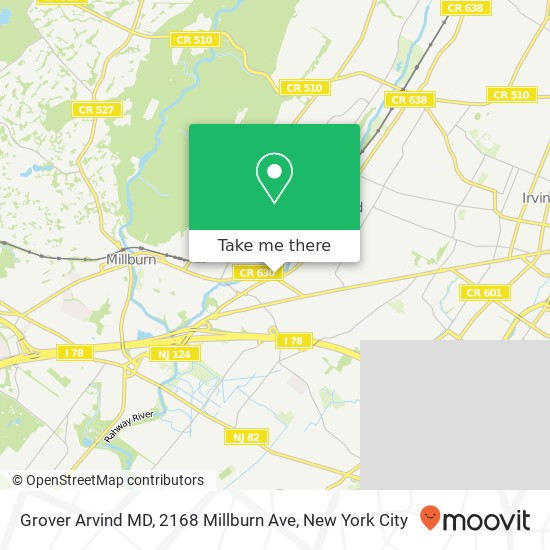 Grover Arvind MD, 2168 Millburn Ave map