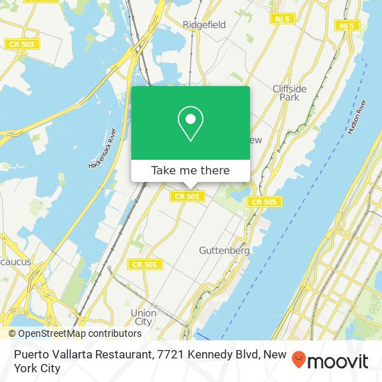 Mapa de Puerto Vallarta Restaurant, 7721 Kennedy Blvd