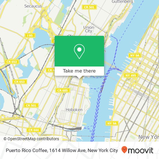 Puerto Rico Coffee, 1614 Willow Ave map