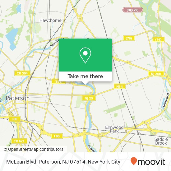 Mapa de McLean Blvd, Paterson, NJ 07514