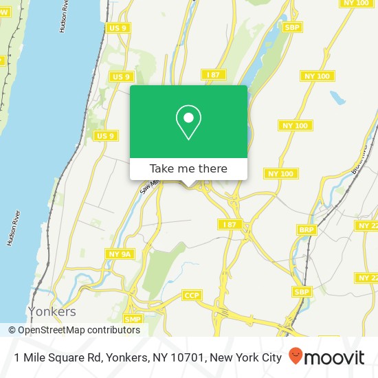 Mapa de 1 Mile Square Rd, Yonkers, NY 10701