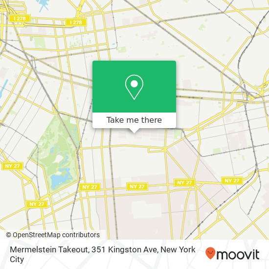 Mapa de Mermelstein Takeout, 351 Kingston Ave