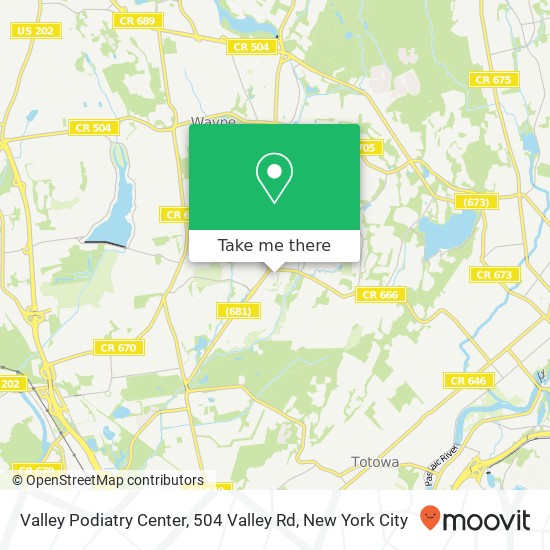 Mapa de Valley Podiatry Center, 504 Valley Rd