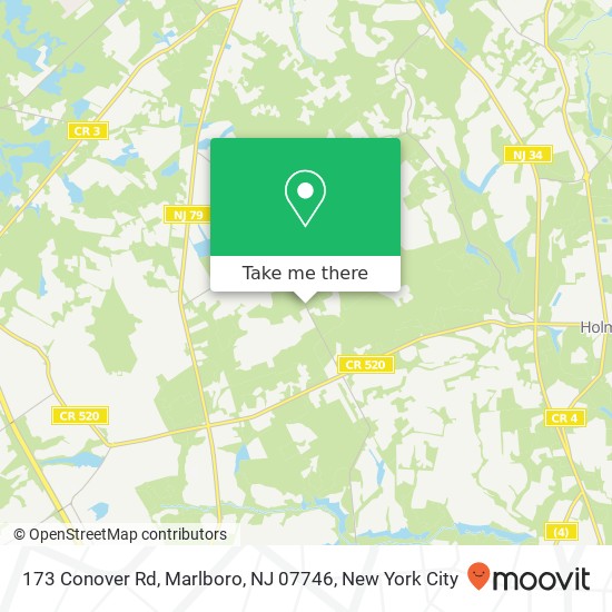 Mapa de 173 Conover Rd, Marlboro, NJ 07746