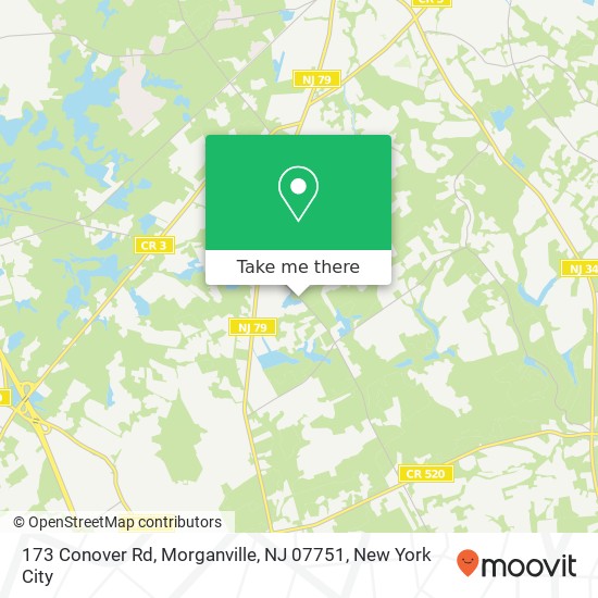 Mapa de 173 Conover Rd, Morganville, NJ 07751