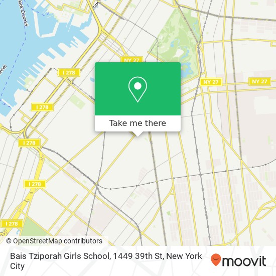 Mapa de Bais Tziporah Girls School, 1449 39th St