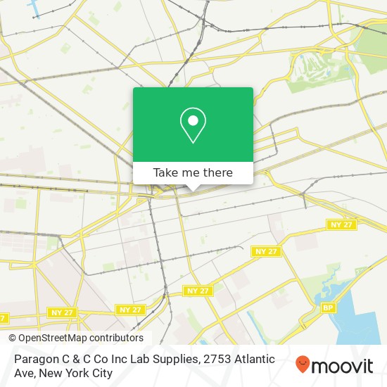 Mapa de Paragon C & C Co Inc Lab Supplies, 2753 Atlantic Ave