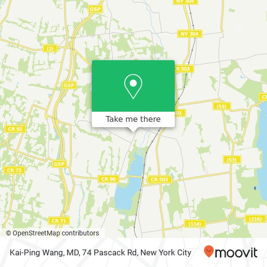 Mapa de Kai-Ping Wang, MD, 74 Pascack Rd
