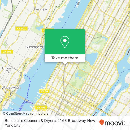 Mapa de Belleclaire Cleaners & Dryers, 2163 Broadway